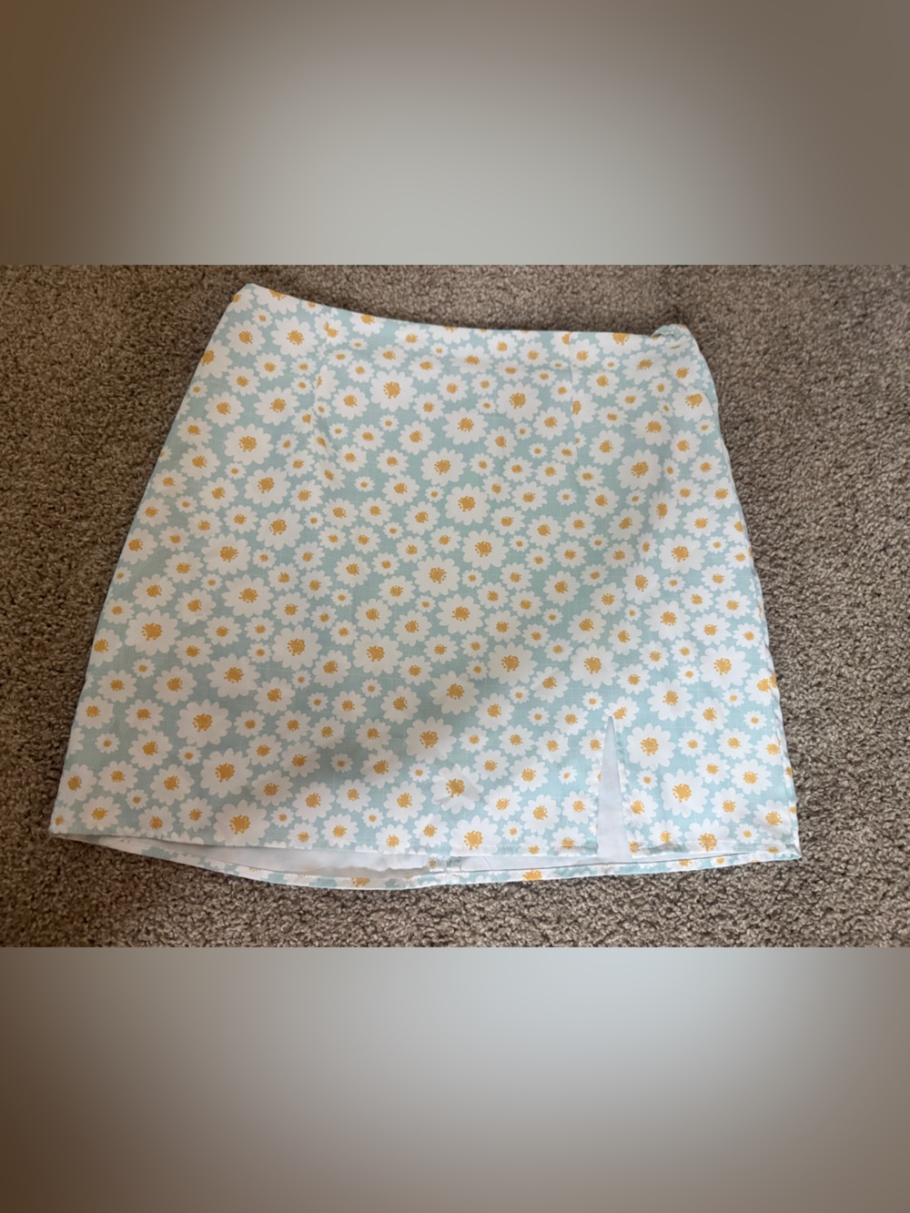 Women's Light Blue Daisy Print Skirt
